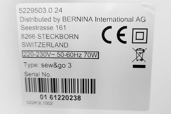 Bernina Bernette Sew&Go 3